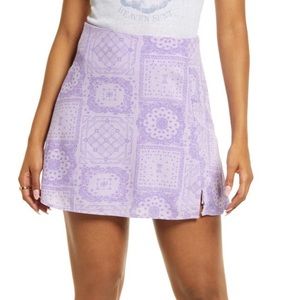 Nordstrom BP Purple Printed Mini Skirt